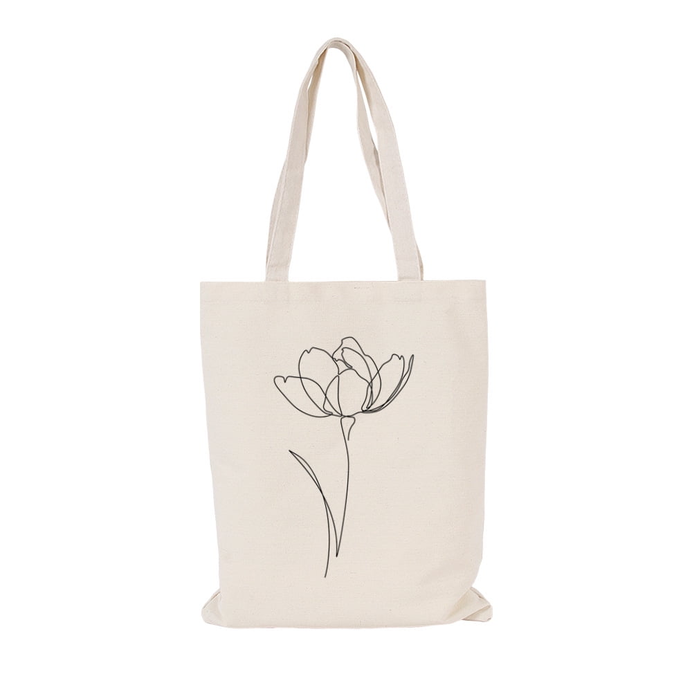 バッグ ARTS & CRAFTS LINEN CANVAS TOTE Line Art Linen Tote Bag Fashion Shoulder Bag for Women Girl