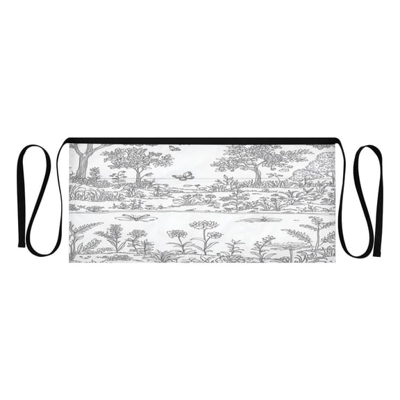 Line Art Park Multi Pocket Short Apron Waterproof, Adjustable 96.5in Belt for various occasions