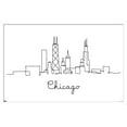 thumbnail image 1 of Line Art Skyline - Chicago Wall Poster, 22.375" x 34", Framed, 1 of 3