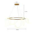 thumbnail image 1 of Line Art Strip Pendant Light Aluminum Chandelier LED Pendant Line Light Gold 60*30CM, 1 of 12