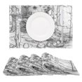 thumbnail image 1 of Line Art Tree House Reversible Placemat Non Slip Coffee Mat 18x12 Inch for Dining, Kitchen, Coffee, 1 of 9