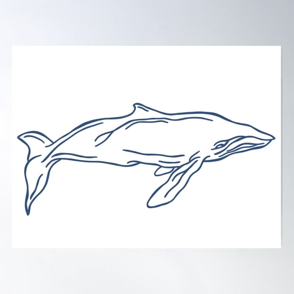 Line Art Waal In Blue Poster Wall Art, Modern Wall Decor For Living Room Bedroom, 12x18 UNFRAMED