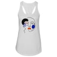 thumbnail image 1 of Line Art Woman Face Racerback Tank Women -Image by Shutterstock, Female Large, 1 of 4