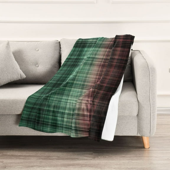 Line Black Grid Throw Blanket 60" x 90" Soft and Warm Blankets for Couch Sofa and Bed