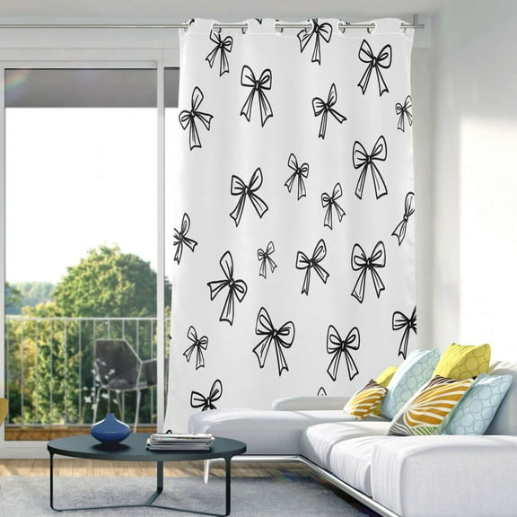 Line Bows Blackout Curtains 84"x52" Thermal Insulated Curtain 1 Panel