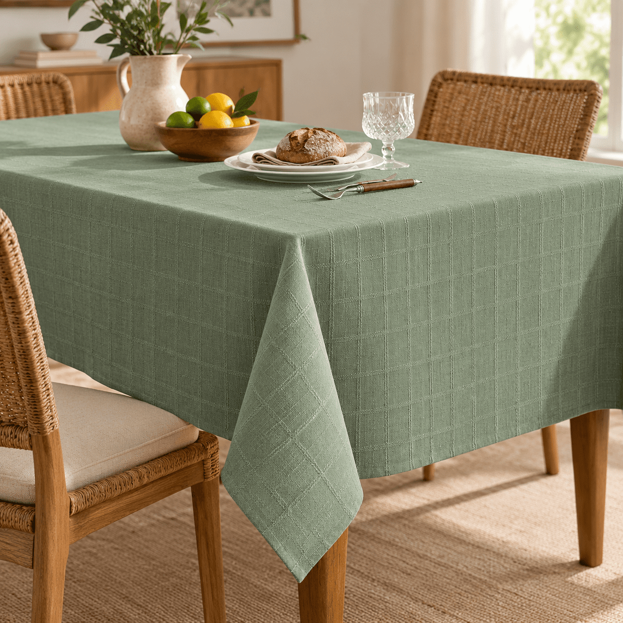 Line Checkered Table Cloth 55x87 Inches Tablecloth Sgreen - Walmart.com