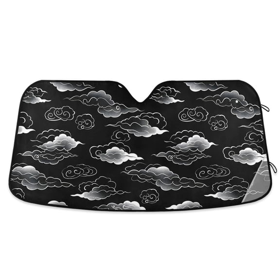 Line Cloud Car Windshield Sun Shade Foldable Car Front Window Visor Heat and UV Protection 53x23.5