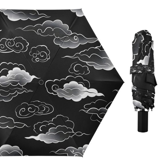 Line Cloud Compact Sun Umbrella Windproof Travel Umbrellas for Rain Strong Portable UV Protection
