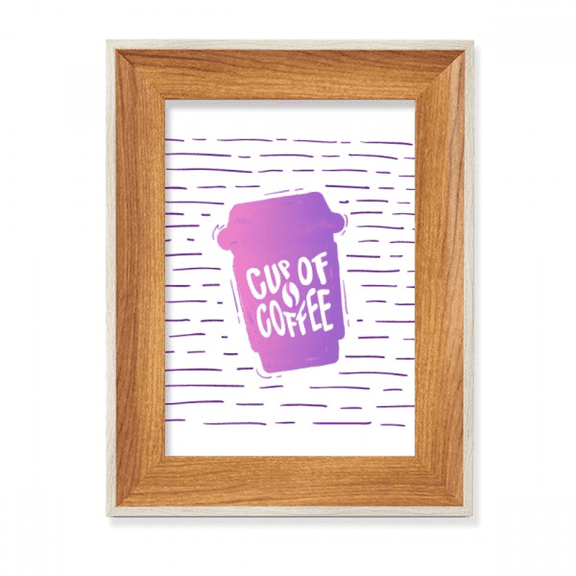 Line Coffee Cup Colour Desktop Wooden Photo Frame Display Picture Art Painting Multiple Sets