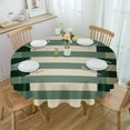 thumbnail image 1 of Line Color Block Overlay Waterproof Tablecloth Tea Table Decoration Round Table Cover for Kitchen Wedding Party Home Dining Room, 1 of 5