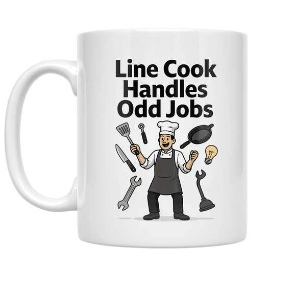 Line Cook Handles Odd Jobs - Culinary Enthusiast - 11 oz Ceramic Coffee Mug