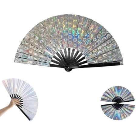 Line Dance Popping Fan, Boots on The Ground Hand Fan, Folding Fans Handheld Line Dancing, Glitter Powder Folding Fan, Chinese Vintage Retro Fabric, for Performance, Decorative (#01)