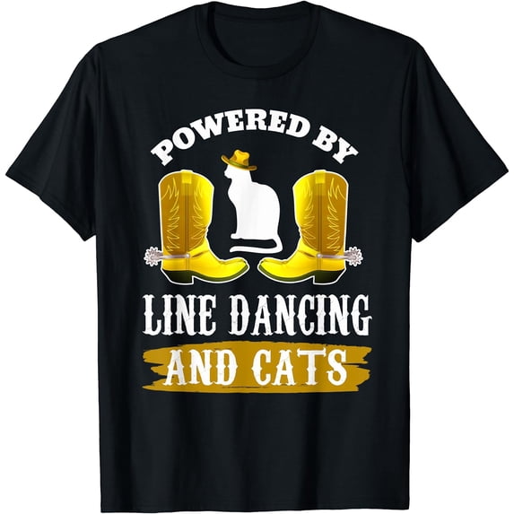Line Dancing Shirt Funny Cat Lover Country Music Line Dance T-Shirt