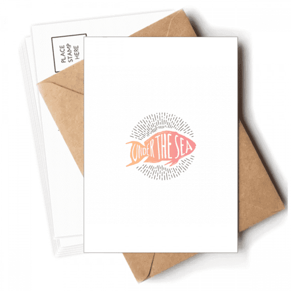 Line Deep-sea Fish Mystery Postcards Envelopes Blank Note Cards Mailing