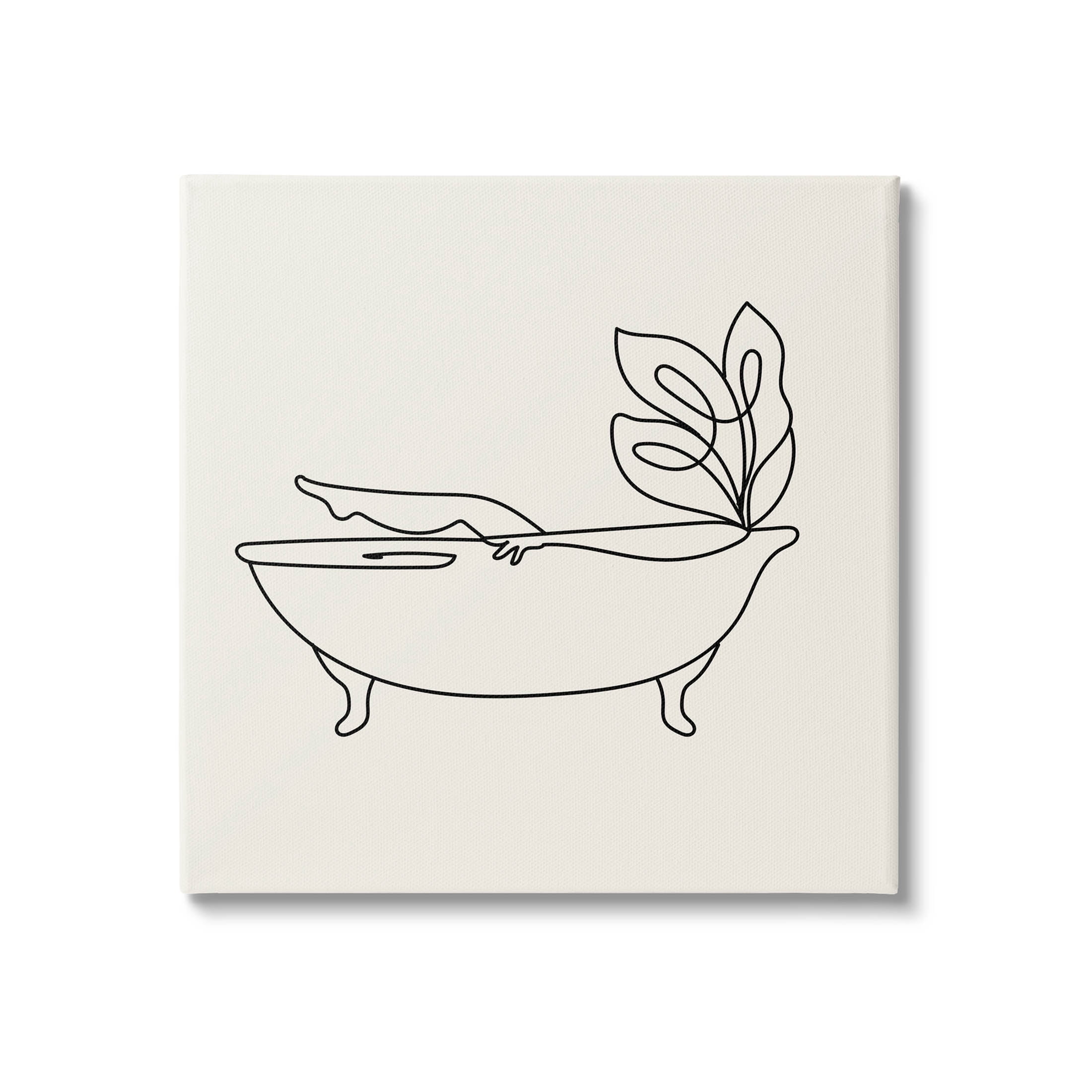 Line Doodle Bath Botanical Botanical & Floral Graphic Art Gallery Wrapped Canvas Print Wall Art