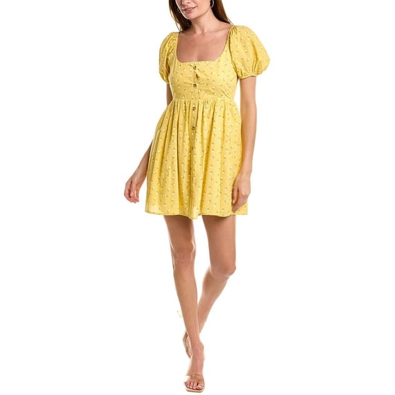 Line & Dot womens Hailee Floral Mini Dress, M, Yellow