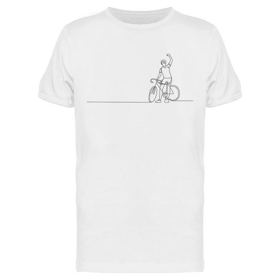 Line Draw Cycling Design T-Shirt Men -Image by Shutterstock, Male Small
