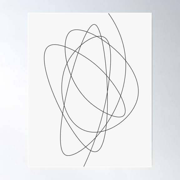 Line Drawing 3 Poster Wall Art, Modern Wall Decor For Living Room Bedroom, 12x18 UNFRAMED