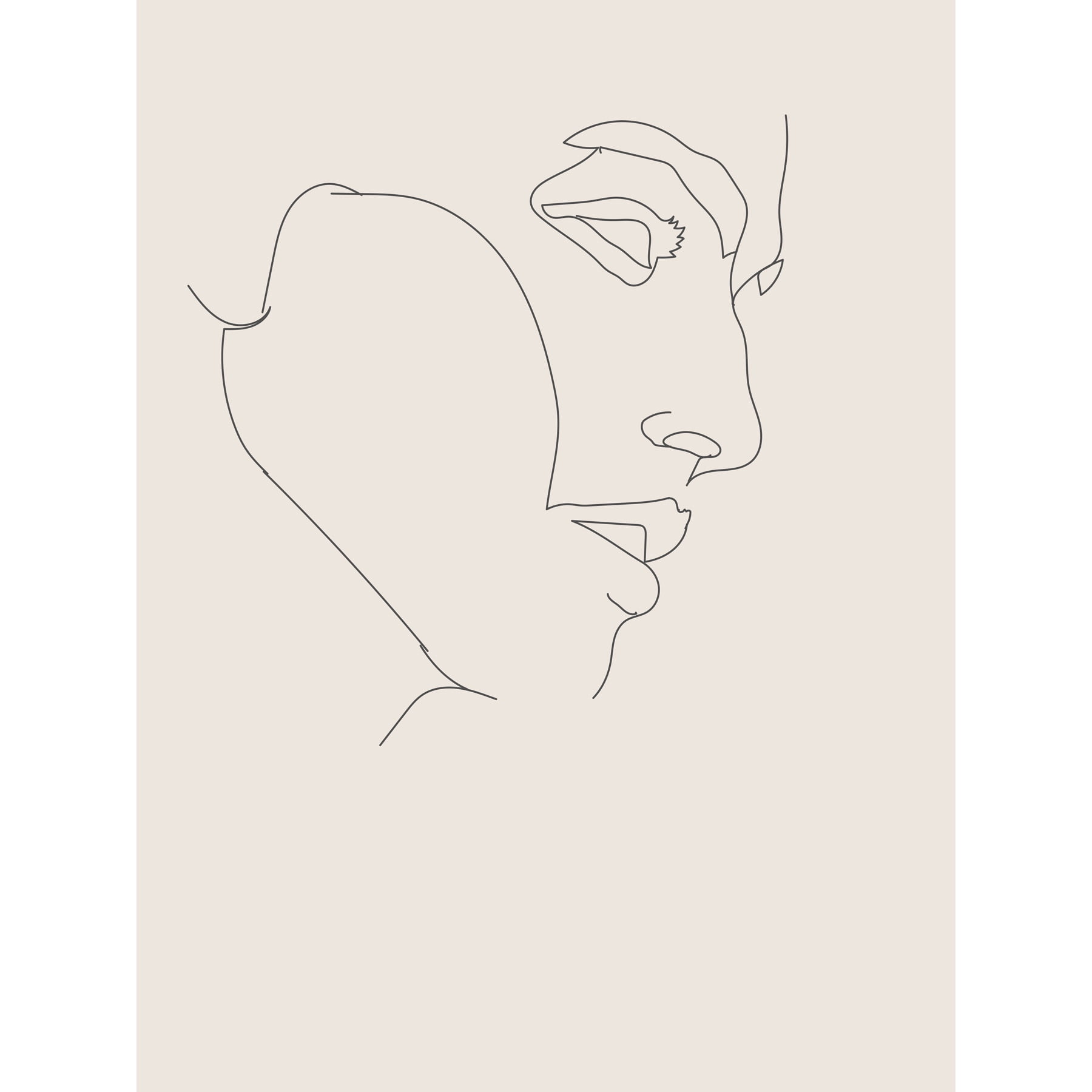 Line Drawing Faces Man Minimalist Extra Large XL Wall Art Poster Print
