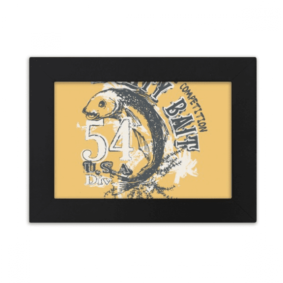 Line Drawing Fish Mighty Bait Pattern Desktop Photo Frame Ornaments Picture Art Painting