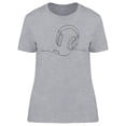 thumbnail image 1 of Line Drawing Headphone Speaker T-Shirt Women -Image by Shutterstock, Female Large, 1 of 2