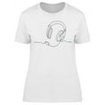 thumbnail image 1 of Line Drawing Headphone Speaker T-Shirt Women -Image by Shutterstock, Female Medium, 1 of 2