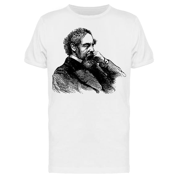 Line Drawing Of Charles Dickens T-Shirt Men -Image by Shutterstock, Male x-Large