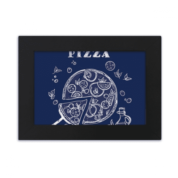 Line Drawing Pizza Italy Foods Desktop Photo Frame Ornaments Picture Art Painting