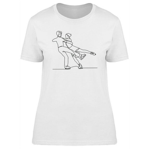 Line Drawing Skating Couple T-Shirt Women -Image by Shutterstock, Female x-Large