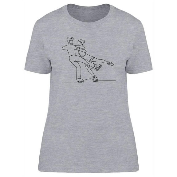 Line Drawing Skating Couple T-Shirt Women -Image by Shutterstock, Female x-Large