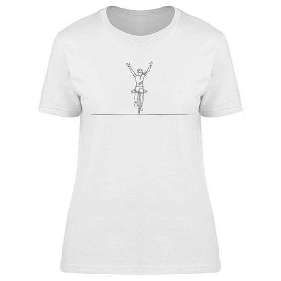 Line Drawing Woman Cyclist T-Shirt Women -Image by Shutterstock, Female Large