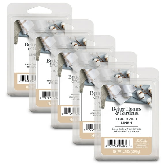 Line Dried Linen Scented Wax Melts, Better Homes & Gardens, 2.5 oz (5-Pack)