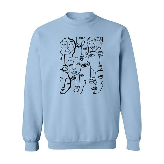 Line Faces Sweatshirt Men -Image by Shutterstock, Male Large