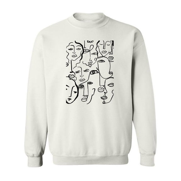 Line Faces Sweatshirt Men -Image by Shutterstock, Male Large