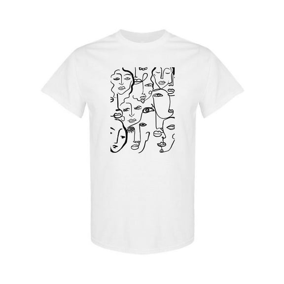 Line Faces T-Shirt Men -Image by Shutterstock, Male x-Large
