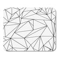thumbnail image 1 of Line Geometric Simple Black and White Minimalistic Pattern Triangles Stained Glass Window Irregular Mousepad Mouse Pad Mouse Mat 9x10 inch, 1 of 3
