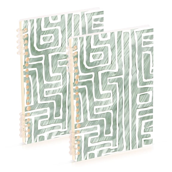 Line Graffiti 2 Pcs Spiral Notebooks 60 Sheets 120 Pages A5 Journal Notepad 8.3x5.7 Inch Thick Adjustable College Ruled Paper