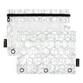 thumbnail image 1 of Line Hexagonal Texture 2 Pack Pencil Pouch for 3 Ring Binder Smooth Zipper Folders with Pockets Clear Window Pencil Case, 1 of 6