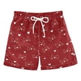 thumbnail image 1 of Line Kitten Heart Swim Trunks Quick Dry Beach Pool Board Shorts Lightweight Stylish Print Sizes 2T to XL, 1 of 8