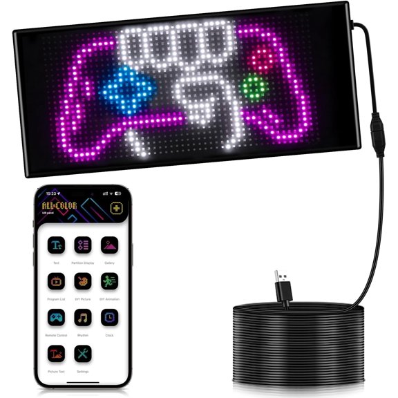 Line LED Sign, Flexible LED Display Screen, Remote & App Control, for Indoor Advertising, Shop Window,  Dealership Decoration (10.6 x 4.7in)