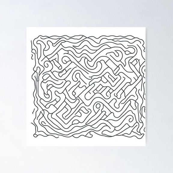 Line Labyrinth Poster Wall Art, Modern Wall Decor For Living Room Bedroom, 8x12 UNFRAMED