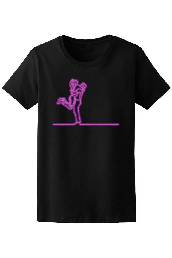 Line Lovers Couple In Sharp Effect T-Shirt Women -Image by Shutterstock, Female Large