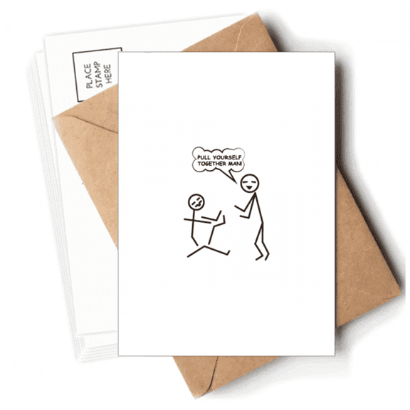 Line Man Body Joint Leg Art Deco Fashion Postcards Envelopes Blank Note Cards Mailing