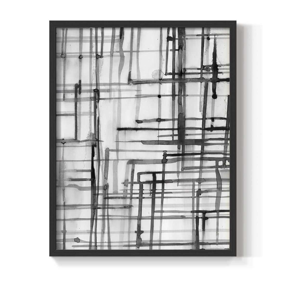 Line Meditation I in Black Solid Wood 8 x 10 Framed Print