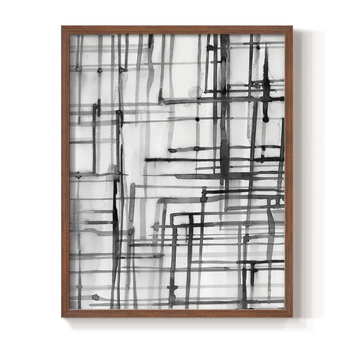 Line Meditation I in Brown Solid Wood 8 x 10 Framed Print