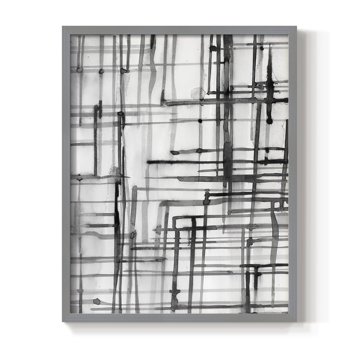 Line Meditation I in Gray Solid Wood 11 x 14 Framed Print