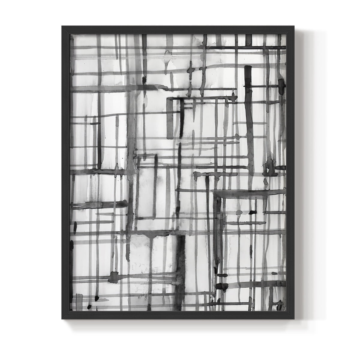 Line Meditation II in Black Solid Wood 8 x 10 Framed Print