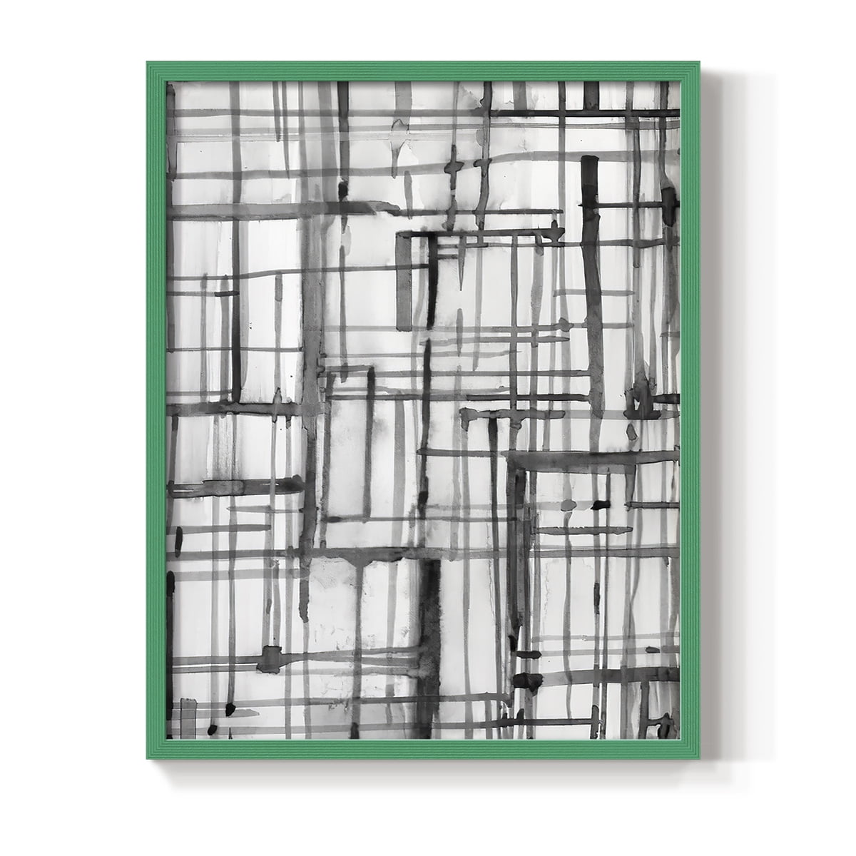Line Meditation II in Green Solid Wood 8 x 10 Framed Print