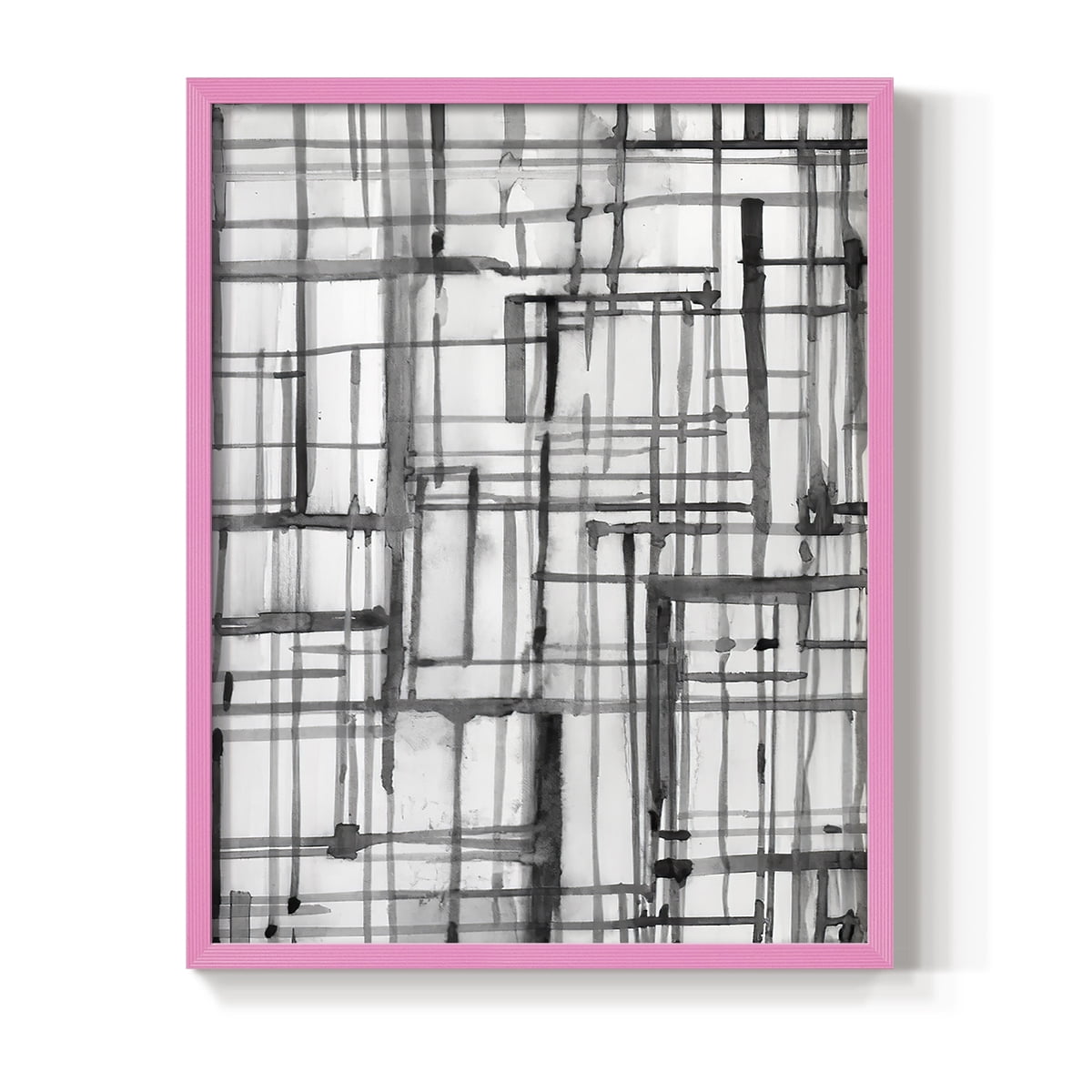 Line Meditation II in Pink Solid Wood 8 x 10 Framed Print