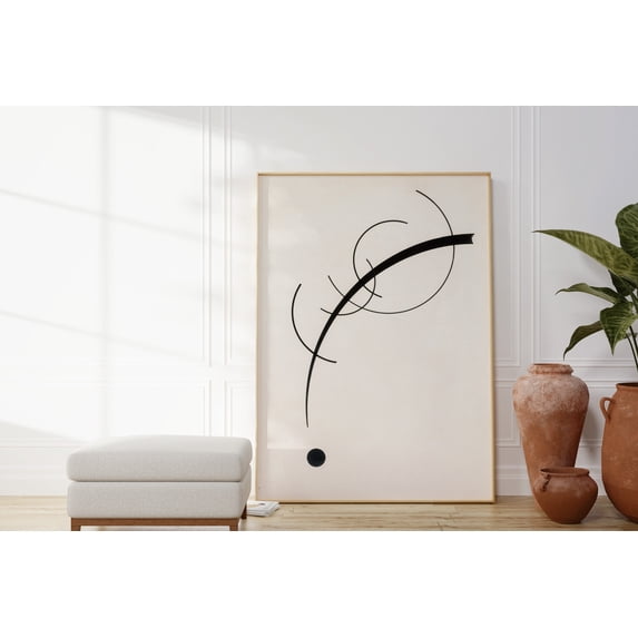 Line Modern Geometric Art Minimalist Circle Drawing Poster , Poster ...